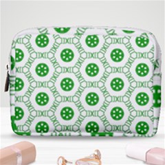 White Background Green Shapes Make Up Pouch (medium) by Nexatart