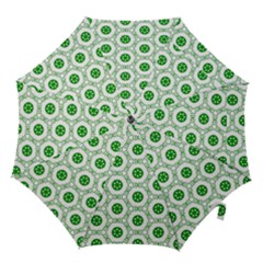 White Background Green Shapes Hook Handle Umbrellas (small) by Nexatart