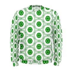 White Background Green Shapes Men s Sweatshirt