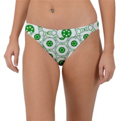 White Background Green Shapes Band Bikini Bottom by Nexatart