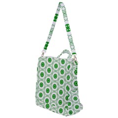 White Background Green Shapes Crossbody Backpack by Nexatart