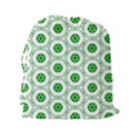 White Background Green Shapes Drawstring Pouch (XXL) View2