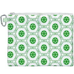 White Background Green Shapes Canvas Cosmetic Bag (xxxl) by Nexatart