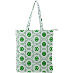 White Background Green Shapes Double Zip Up Tote Bag by Nexatart