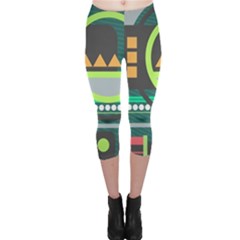 Background Colors Abstract Shapes Capri Leggings  by Nexatart