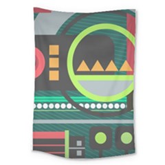 Background Colors Abstract Shapes Large Tapestry by Nexatart