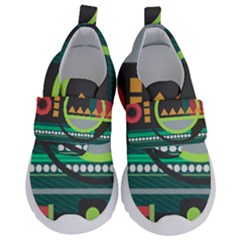 Background Colors Abstract Shapes Kids  Velcro No Lace Shoes by Nexatart