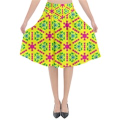 Pattern Texture Seamless Modern Flared Midi Skirt by Nexatart