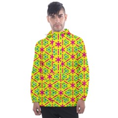 Pattern Texture Seamless Modern Men s Front Pocket Pullover Windbreaker