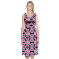 Background Pattern Tile Midi Sleeveless Dress by Nexatart