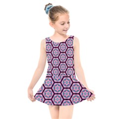 Background Pattern Tile Kids  Skater Dress Swimsuit by Nexatart