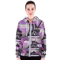 Background Abstract Geometric Women s Zipper Hoodie by Nexatart