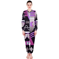 Background Abstract Geometric Onepiece Jumpsuit (ladies) 