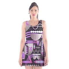 Background Abstract Geometric Scoop Neck Skater Dress by Nexatart