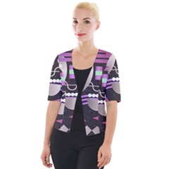 Background Abstract Geometric Cropped Button Cardigan by Nexatart