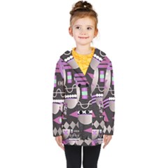 Background Abstract Geometric Kids  Double Breasted Button Coat