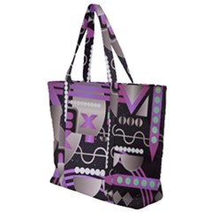 Background Abstract Geometric Zip Up Canvas Bag