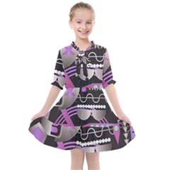 Background Abstract Geometric Kids  All Frills Chiffon Dress