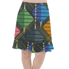 Background Colors Non Seamless Fishtail Chiffon Skirt