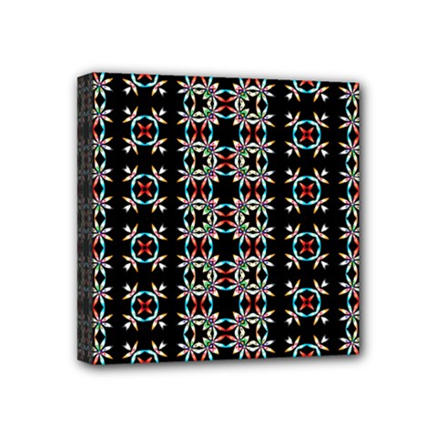 Pattern Black Background Texture Mini Canvas 4  X 4  (stretched) by Nexatart