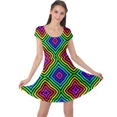 Pattern Rainbow Colors Rainbow Cap Sleeve Dress by Nexatart