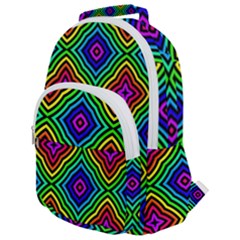 Pattern Rainbow Colors Rainbow Rounded Multi Pocket Backpack