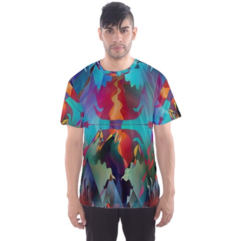 Background Sci Fi Fantasy Colorful Men s Sports Mesh Tee by Nexatart