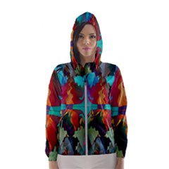 Background Sci Fi Fantasy Colorful Women s Hooded Windbreaker