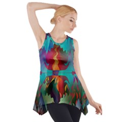 Background Sci Fi Fantasy Colorful Side Drop Tank Tunic by Nexatart