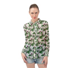 Seamless Background Vintage Long Sleeve Chiffon Shirt