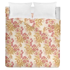 Scrapbook Floral Decorative Vintage Duvet Cover Double Side (queen Size) by Nexatart