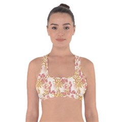 Scrapbook Floral Decorative Vintage Cross Back Sports Bra