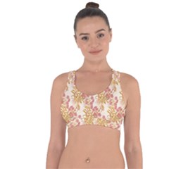 Scrapbook Floral Decorative Vintage Cross String Back Sports Bra by Nexatart