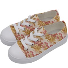 Scrapbook Floral Decorative Vintage Kids  Low Top Canvas Sneakers by Nexatart