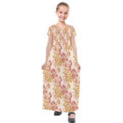 Scrapbook Floral Decorative Vintage Kids  Short Sleeve Maxi Dress by Nexatart