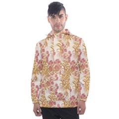 Scrapbook Floral Decorative Vintage Men s Front Pocket Pullover Windbreaker