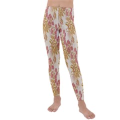 Scrapbook Floral Decorative Vintage Kids  Lightweight Velour Leggings by Nexatart