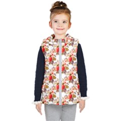 Scrapbook Background Vintage Kids  Hooded Puffer Vest