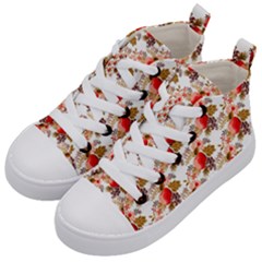 Scrapbook Background Vintage Kids  Mid-top Canvas Sneakers by Nexatart