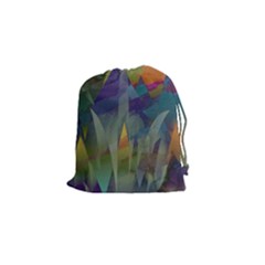 Mountains Abstract Mountain Range Drawstring Pouch (small) by Nexatart