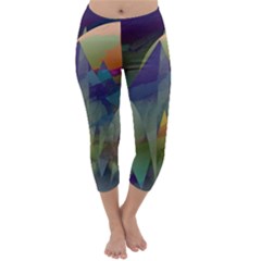 Mountains Abstract Mountain Range Capri Winter Leggings 