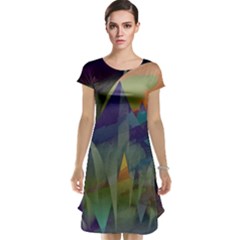 Mountains Abstract Mountain Range Cap Sleeve Nightdress by Nexatart