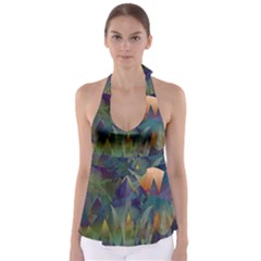 Mountains Abstract Mountain Range Babydoll Tankini Top