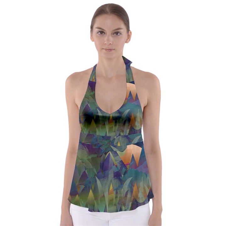 Mountains Abstract Mountain Range Babydoll Tankini Top