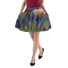 Mountains Abstract Mountain Range A-line Pocket Skirt by Nexatart