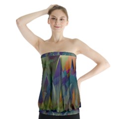 Mountains Abstract Mountain Range Strapless Top by Nexatart