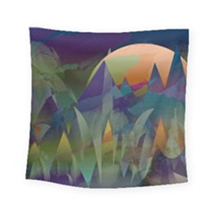 Mountains Abstract Mountain Range Square Tapestry (small) by Nexatart