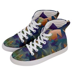 Mountains Abstract Mountain Range Men s Hi-top Skate Sneakers by Nexatart