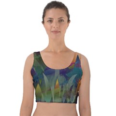 Mountains Abstract Mountain Range Velvet Crop Top by Nexatart