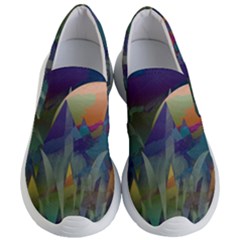 Mountains Abstract Mountain Range Women s Lightweight Slip Ons by Nexatart